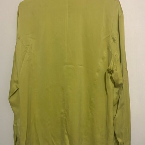 1980’s Designer Vintage Mondi 100% Silk Green Grommet Collar Cufflink Buttons - Picture 7 of 7